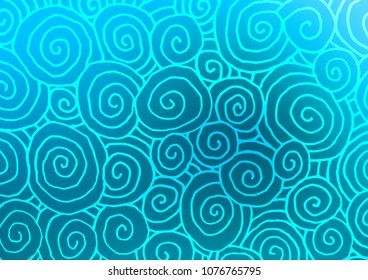 Light BLUE vector abstract doodle background. Shining colored illustration with doodles in Zen tangle style. The doodle design can be used for your web site.
