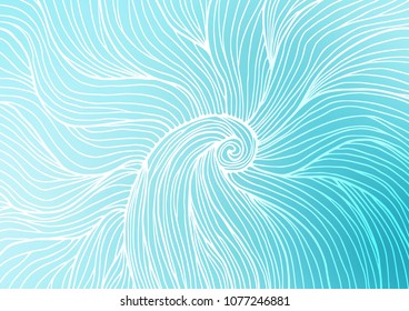 Light BLUE vector abstract doodle template. Colorful illustration in abstract style with doodles and Zen tangles. The template can be used as a background for cell phones.