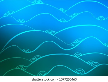 Light BLUE vector abstract doodle texture. Ethnic elegant natural pattern with gradient. Brand-new style for your business design.
