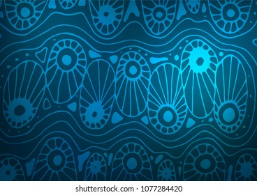 Light BLUE vector abstract doodle background. Colorful illustration in abstract style with doodles and Zen tangles. The elegant pattern can be used as a part of a brand book.