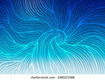 Light BLUE vector abstract doodle template. Blurred decorative design in Indian style with Zen tangles. A completely new template for your business design.