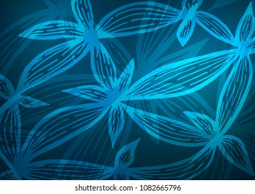 Light BLUE vector abstract doodle background. Creative illustration in blurred style with doodles and Zen tangles. The completely new template can be used for your brand book.