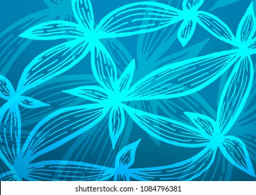 Light BLUE vector abstract doodle pattern. Glitter abstract illustration with doodles and Zen tangles. The best blurred design for your business.