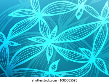 Light BLUE vector abstract doodle background. Shining colored illustration with doodles in Zen tangle style. The completely new template can be used for your brand book.