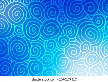 Light BLUE vector abstract doodle template. Brand-new colored illustration in blurry style with doodles. Brand-new style for your business design.