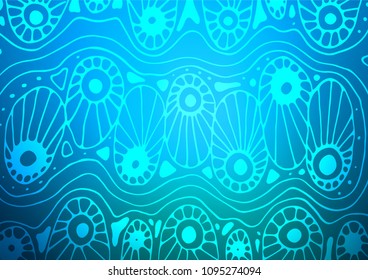 Light BLUE vector abstract doodle template. Doodles on blurred abstract background with gradient. A completely new design for your business.