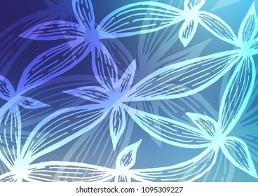 Light BLUE vector abstract doodle template. Colorful illustration in abstract style with doodles and Zen tangles. A new texture for your design.