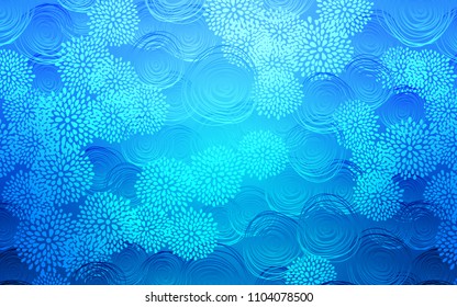 Light BLUE vector abstract doodle wallpaper. flowers on elegant natural pattern with gradient. Brand-new style for your business design.