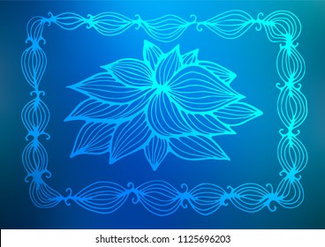 Light BLUE vector abstract doodle pattern. Decorative shining illustration with doodles on abstract template. The pattern can be used for wallpapers and coloring books.