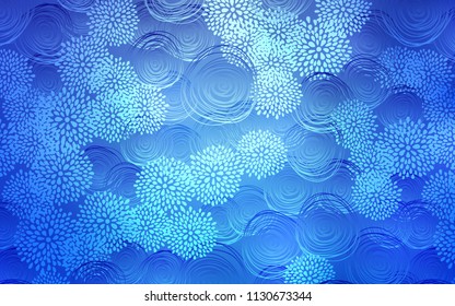 Light BLUE vector abstract doodle background. Brand-new colored illustration in blurry style with flowers. A completely new design for your business.