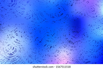 Light BLUE vector abstract doodle pattern. Brand-new colored illustration in blurry style with roses. The elegant pattern can be used as a part of a brand book.