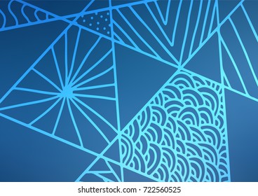 Light BLUE vector abstract doodle texture. Modern geometrical abstract illustration with doodles. A new texture for your design.