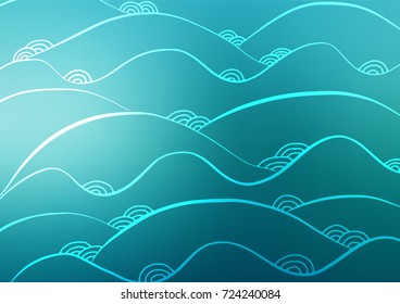 Light BLUE vector abstract doodle background. Ethnic elegant natural pattern with gradient. A new texture for your design.