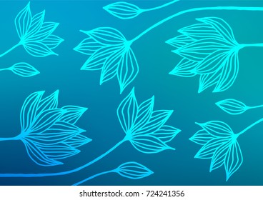 Light BLUE vector abstract doodle pattern. Shining colored illustration with doodles in Zen tangle style. The pattern can be used for heads of websites and designs.