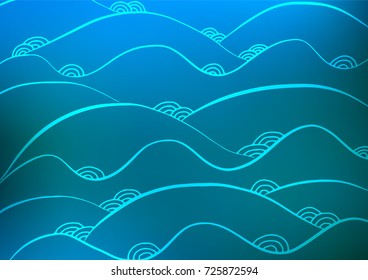Light BLUE vector abstract doodle pattern. Creative illustration in blurred style with doodles and Zen tangles. The pattern can be used for coloring books and pages for kids.
