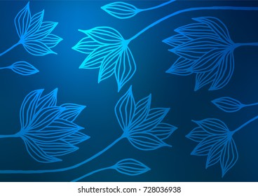 Light BLUE vector abstract doodle background. An elegant bright illustration with lines in Natural style. The pattern can be used for coloring books and pages for kids.