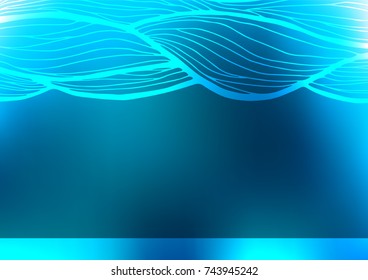Light BLUE vector abstract doodle background. A vague abstract illustration with doodles in Indian style. The pattern can be used for coloring books and pages for kids.