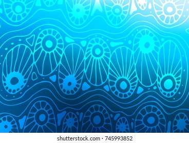 Light BLUE vector abstract doodle template. Doodles on blurred abstract background with gradient. A completely new design for your business.