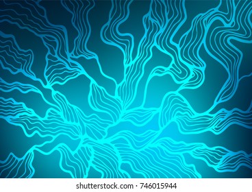 Light BLUE vector abstract doodle template. Decorative shining illustration with doodles on abstract template. The elegant pattern can be used as a part of a brand book.
