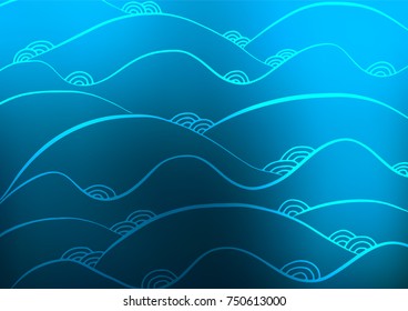 Light BLUE vector abstract doodle pattern. Doodles on blurred abstract background with gradient. The pattern can be used for heads of websites and designs.