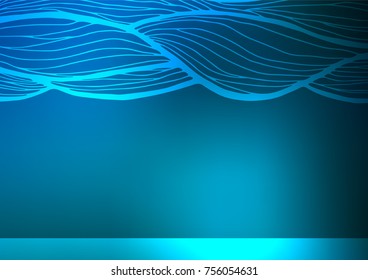 Light BLUE vector abstract doodle template. Shining colored illustration with doodles in Zen tangle style. Hand painted design for web, leaflet, textile.
