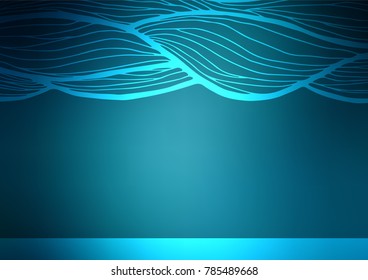 Light BLUE vector abstract doodle template. Geometric doodle illustration in Origami style with gradient. The pattern can be used for coloring books and pages for kids.