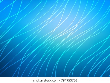 Light BLUE vector abstract doodle template. Blurred decorative design in Indian style with lines. A completely new template for your business design.
