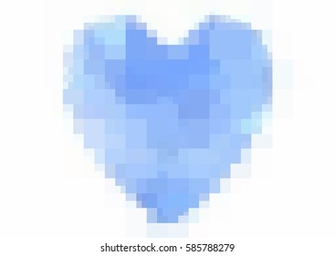Light BLUE vector abstract glitter heart shape on white background in love concept for valentine's day with sweet and romantic moment. Polygonal design for your business.