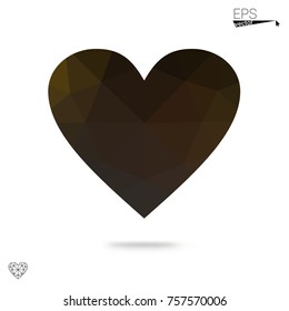 Light BLUE vector abstract glitter heart shape on white background in love concept for valentine's day with sweet and romantic moment. Polygonal design for your business.
