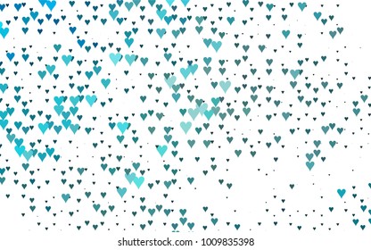 Light BLUE vector abstract lovely pattern with Hearts on white background. Happy Valentine's Day Greeting Card with small hearts. Stock template for your romantic ad, leaflet, banner.