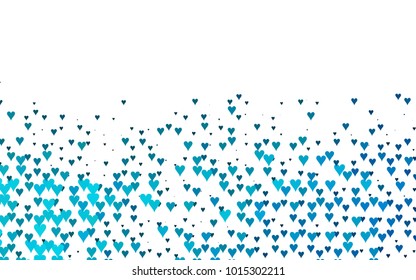 Light BLUE vector abstract lovely pattern with Hearts on white background. Happy Valentine's Day Greeting Card with small hearts. Stock template for your romantic ad, leaflet, banner.