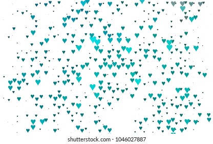 Light BLUE vector abstract lovely pattern with Hearts on white background. Happy Valentine's Day Greeting Card with small hearts. Stock template for your romantic ad, leaflet, banner.
