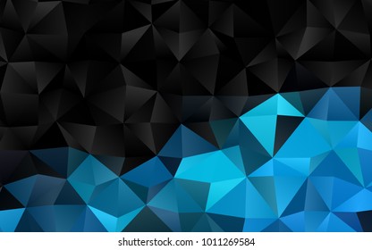 Light BLUE vector abstract mosaic template. Creative geometric illustration in Origami style with gradient. Triangular pattern for your business design.