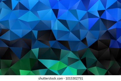 Light BLUE vector abstract mosaic pattern. Shining colored illustration in a brand-new style. The best triangular design for your business.