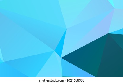 Light BLUE vector abstract mosaic template. Brand-new colored illustration in blurry style with gradient. Triangular pattern for your business design.