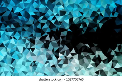 Light BLUE vector abstract mosaic template. Creative geometric illustration in Origami style with gradient. Triangular pattern for your business design.