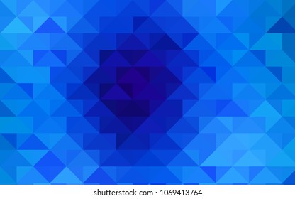Light BLUE vector abstract mosaic template. An elegant bright illustration with gradient. Triangular pattern for your business design.