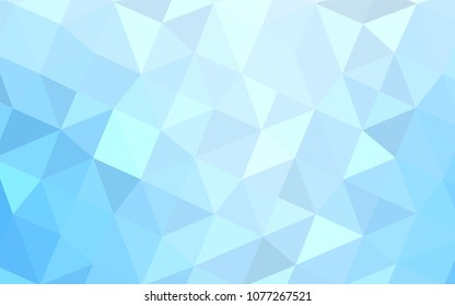 Light BLUE vector abstract mosaic background. Shining polygonal illustration, which consist of triangles. The template for cell phone's backgrounds.