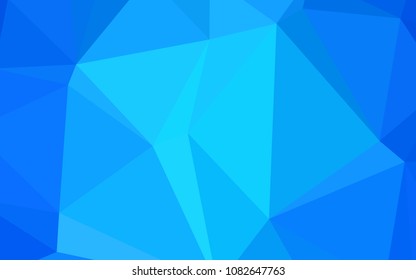 Light BLUE vector abstract mosaic pattern. Shining polygonal illustration, which consist of triangles. Triangular pattern for your business design.