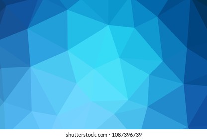Light BLUE vector abstract mosaic backdrop. Geometric illustration in Origami style with gradient.  Completely new template for your banner.
