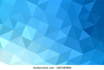 Light BLUE vector abstract mosaic pattern. A completely new color illustration in a  polygonal style. Brand-new style for your business design.