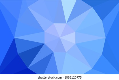 Light BLUE vector abstract mosaic background with a diamond. Triangular geometric sample with gradient.  A completely new design for your leaflet.
