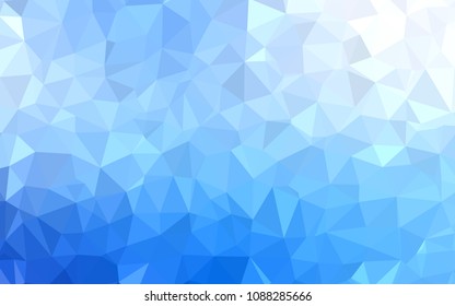 Light BLUE vector abstract mosaic backdrop. Geometric illustration in Origami style with gradient.  Completely new template for your banner.
