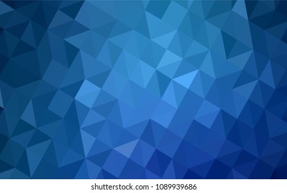 Light BLUE vector abstract mosaic background. Shining colorful illustration with triangles. Triangular pattern for your design.