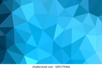 Light BLUE vector abstract mosaic pattern. Triangular geometric sample with gradient.  Brand new style for your business design.