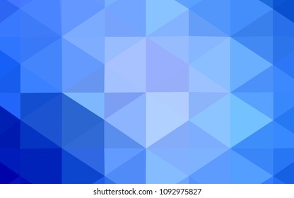 Light BLUE vector abstract mosaic backdrop. Shining polygonal illustration, which consist of triangles. The best triangular design for your business.