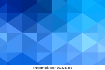 Light BLUE vector abstract mosaic pattern. Shining polygonal illustration, which consist of triangles. Brand-new style for your business design.