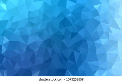 Light BLUE vector abstract mosaic pattern. Glitter abstract illustration with an elegant triangles. Triangular pattern for your design.