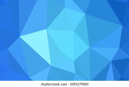 Light BLUE vector abstract mosaic backdrop. A completely new color illustration in a polygonal style. Triangular pattern for your design.