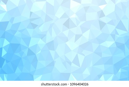 Light BLUE vector abstract mosaic pattern. Shining polygonal illustration, which consist of triangles. Triangular pattern for your design.